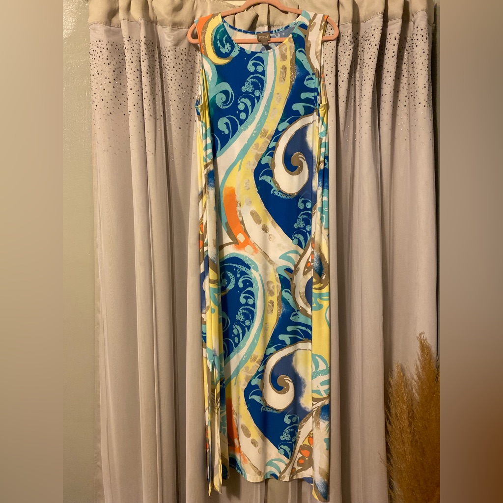 Brand Chicos Size 3 Ptp 2224 Length 55 Color Beachview Blue Brand Chicos Size 3 Ptp 2224 Length 55 Color Beachview Blue